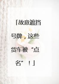 故意遮挡号牌，这些货车被“点名”！