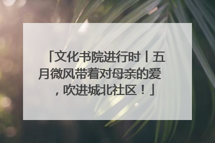 文化书院进行时丨五月微风带着对母亲的爱，吹进城北社区！
