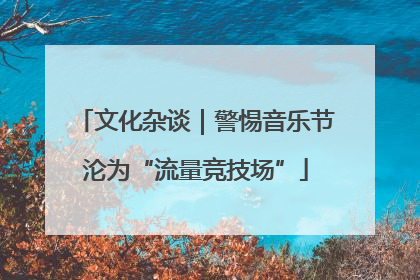 文化杂谈｜警惕音乐节沦为“流量竞技场”