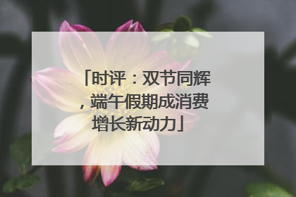 时评：双节同辉，端午假期成消费增长新动力