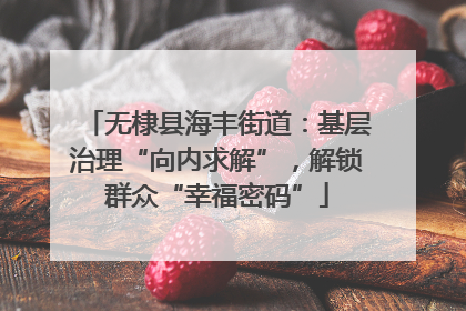 无棣县海丰街道：基层治理“向内求解”，解锁群众“幸福密码”