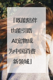 既能陪伴也能引路 AI宠物成为中国消费新领域