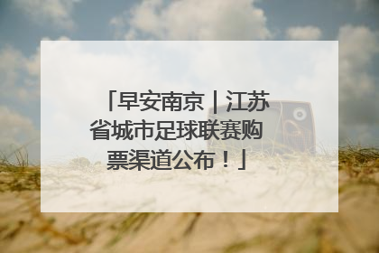 早安南京｜江苏省城市足球联赛购票渠道公布！