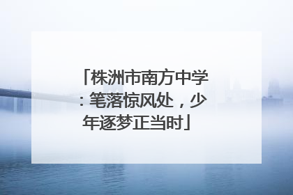 株洲市南方中学：笔落惊风处，少年逐梦正当时