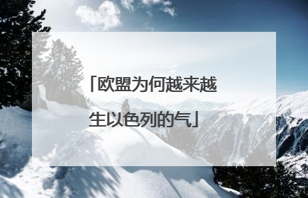 欧盟为何越来越生以色列的气