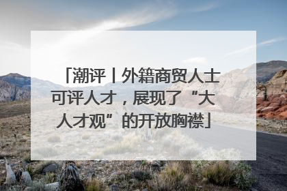 潮评丨外籍商贸人士可评人才，展现了“大人才观”的开放胸襟