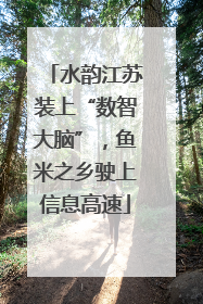 水韵江苏装上“数智大脑”，鱼米之乡驶上信息高速