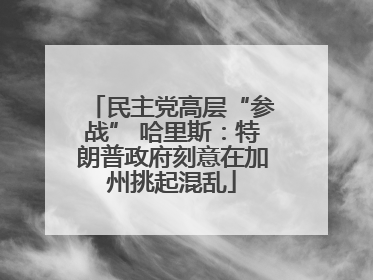 民主党高层“参战” 哈里斯：特朗普政府刻意在加州挑起混乱
