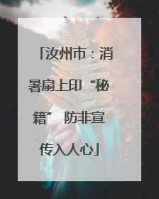 汝州市：消暑扇上印“秘籍” 防非宣传入人心