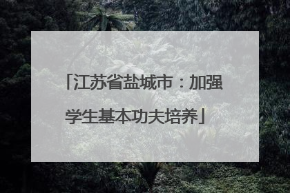 江苏省盐城市：加强学生基本功夫培养