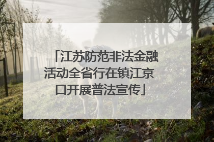 江苏防范非法金融活动全省行在镇江京口开展普法宣传