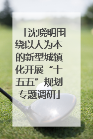 沈晓明围绕以人为本的新型城镇化开展“十五五”规划专题调研