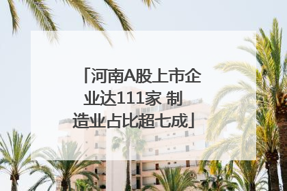 河南A股上市企业达111家 制造业占比超七成
