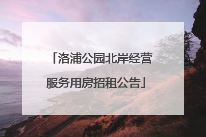 洛浦公园北岸经营服务用房招租公告
