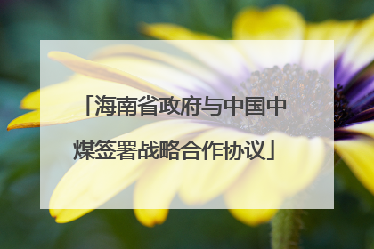 海南省政府与中国中煤签署战略合作协议