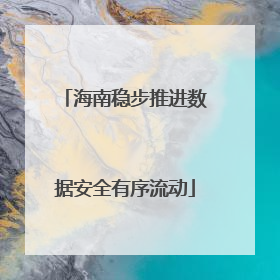 海南稳步推进数据安全有序流动