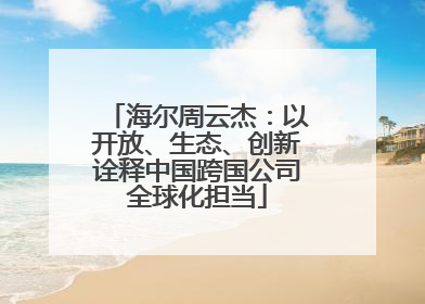 海尔周云杰：以开放、生态、创新诠释中国跨国公司全球化担当