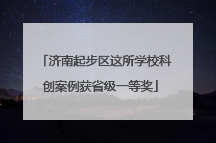 济南起步区这所学校科创案例获省级一等奖