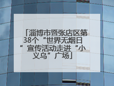 淄博市暨张店区第38个“世界无烟日”宣传活动走进“小义乌”广场