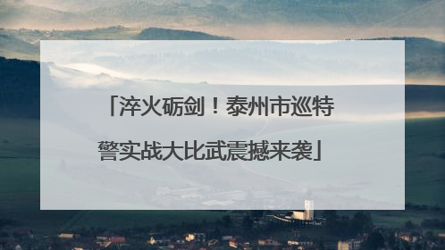 淬火砺剑！泰州市巡特警实战大比武震撼来袭