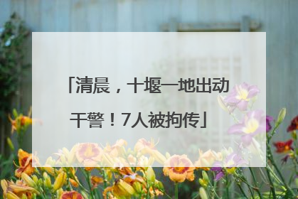 清晨，十堰一地出动干警！7人被拘传