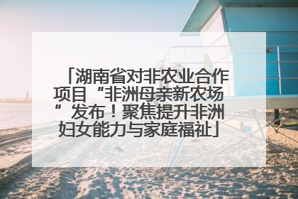 湖南省对非农业合作项目“非洲母亲新农场”发布！聚焦提升非洲妇女能力与家庭福祉