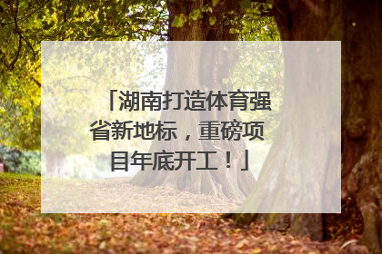 湖南打造体育强省新地标，重磅项目年底开工！