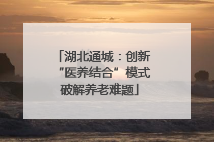 湖北通城：创新 “医养结合”模式 破解养老难题