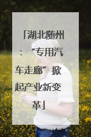 湖北随州：“专用汽车走廊”掀起产业新变革