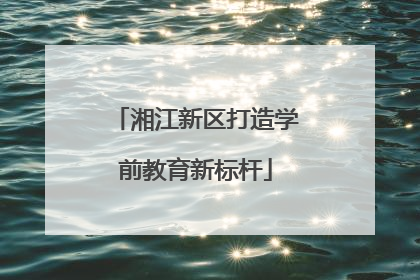 湘江新区打造学前教育新标杆