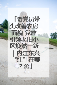 老党员带头改善农房面貌 党建引领老旧小区焕然一新｜内江东兴“红”在哪？④