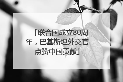 联合国成立80周年，巴基斯坦外交官点赞中国贡献