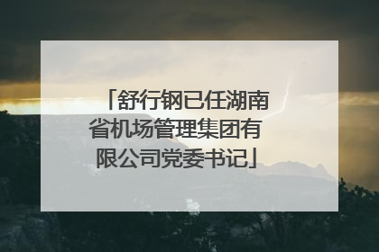 舒行钢已任湖南省机场管理集团有限公司党委书记