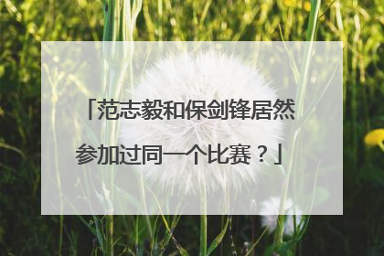 范志毅和保剑锋居然参加过同一个比赛？