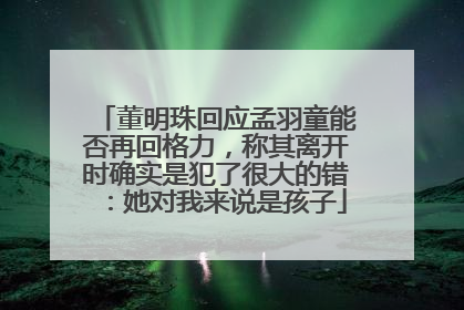 董明珠回应孟羽童能否再回格力，称其离开时确实是犯了很大的错：她对我来说是孩子