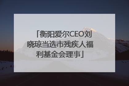 衡阳爱尔CEO刘晓琼当选市残疾人福利基金会理事