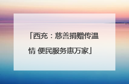 西充：慈善捐赠传温情 便民服务惠万家