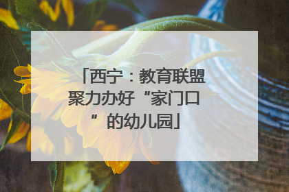 西宁：教育联盟聚力办好“家门口”的幼儿园
