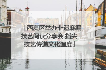 西夏区举办非遗麻编技艺阅读分享会 指尖技艺传递文化温度