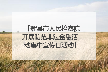 辉县市人民检察院开展防范非法金融活动集中宣传日活动