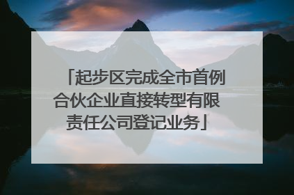 起步区完成全市首例合伙企业直接转型有限责任公司登记业务