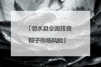 邻水县全面排查粽子市场风险