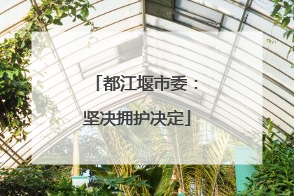 都江堰市委：坚决拥护决定