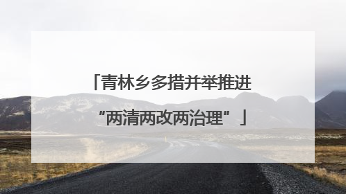 青林乡多措并举推进“两清两改两治理”