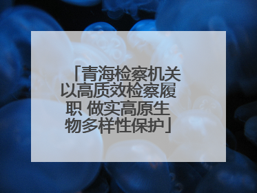 青海检察机关以高质效检察履职 做实高原生物多样性保护