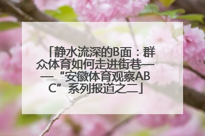 静水流深的B面：群众体育如何走进街巷——“安徽体育观察ABC”系列报道之二