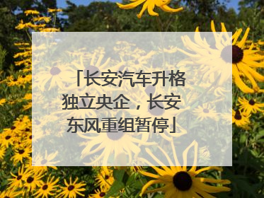 长安汽车升格独立央企，长安东风重组暂停