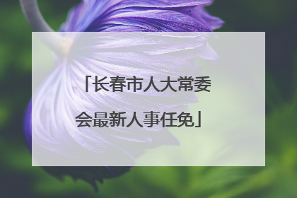 长春市人大常委会最新人事任免