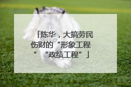 陈华，大搞劳民伤财的“形象工程”“政绩工程”