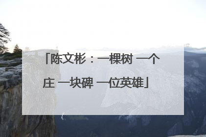 陈文彬：一棵树 一个庄 一块碑 一位英雄